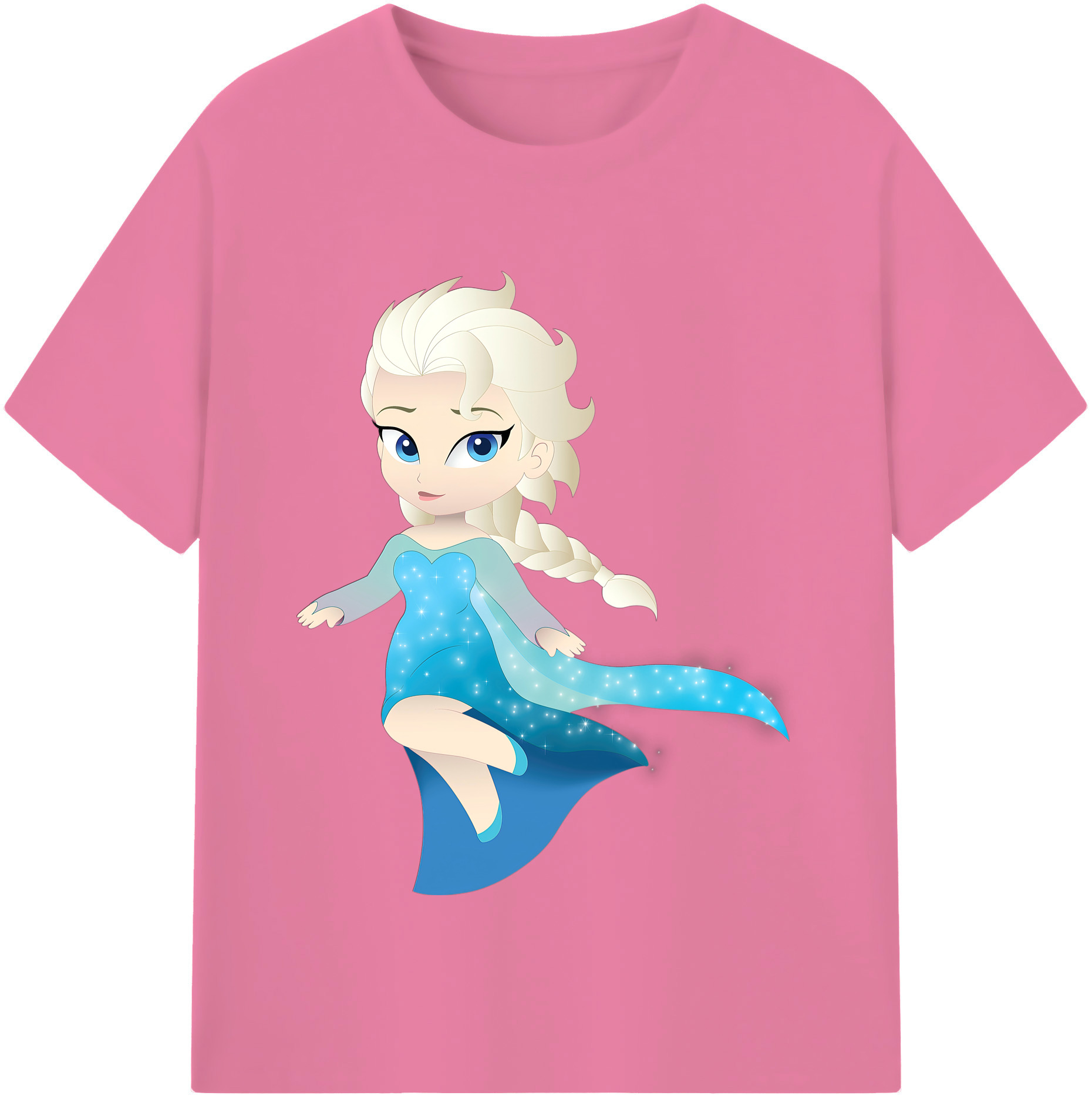 （画像用） アナと雪の女王 アンナ エルサ Frozen Anna Elsa 綿100％半袖Tシャツ（フロントプリント）